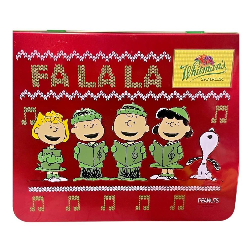 Peanuts Snoopy Gang Whitman's‎ Chocolate Christmas Tin Advertising Collectible